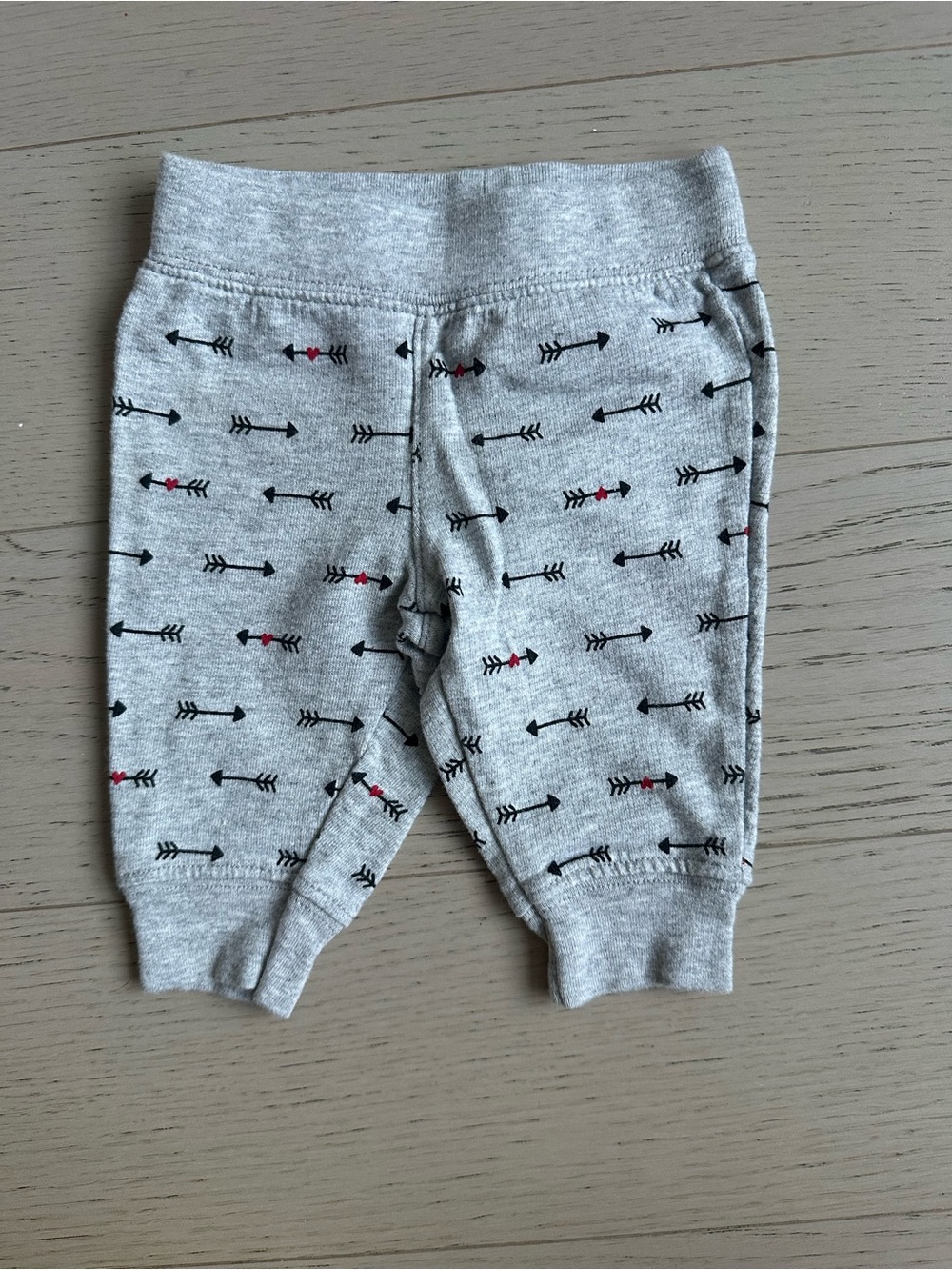 Carter's Gray Leggings with Black Arrow Print and Red Accents